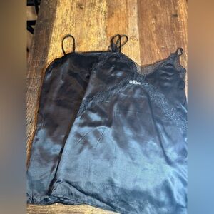 Topshop Black Satin Lace Chemise/ mini dress (bundle x2)